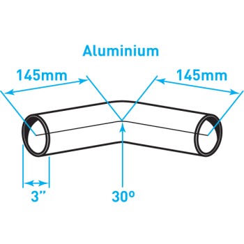 Exhaust Elbow 30º Bend, ​Aluminized Steel - 3"